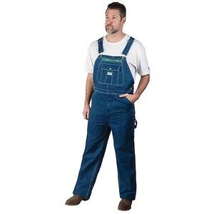 Liberty Men's Bib Overalls w Green Trim  Size 34  Carpenter  Workwear  Farmer